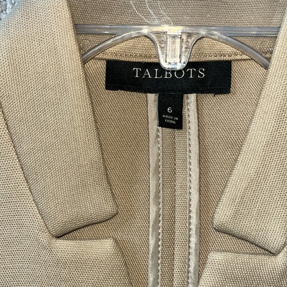 Talbots Camel Knit One Button Closure Blazer Size 6 - Picture 6 of 9